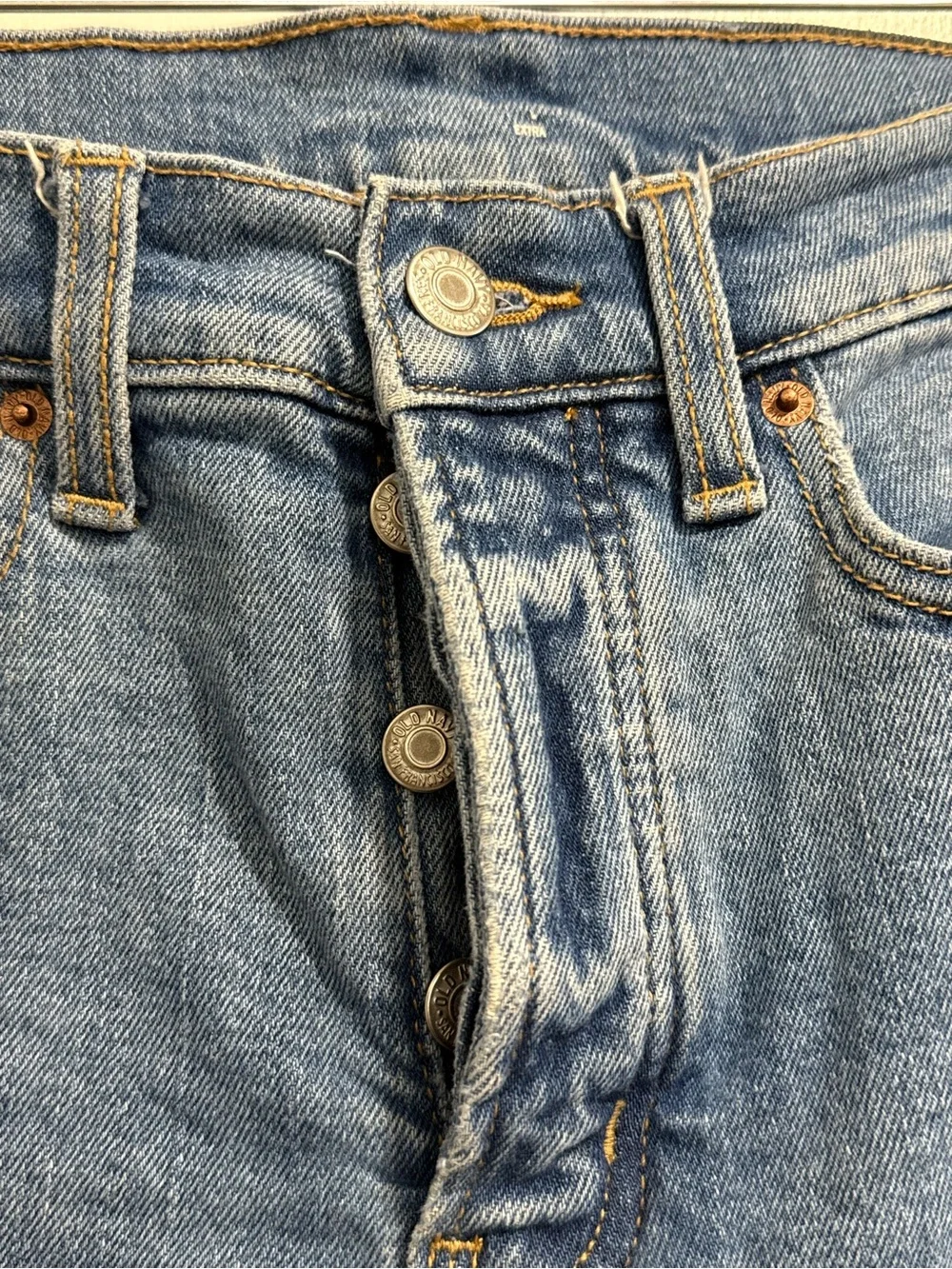 Old Navy Medium Blue Rolled-Hem Jean Shorts Jorts
